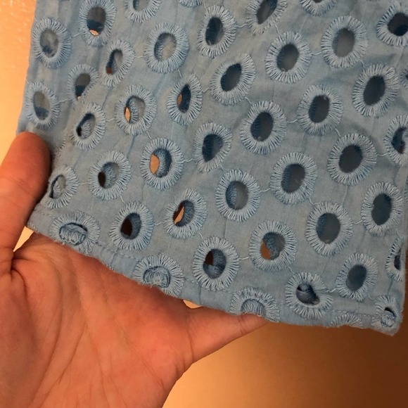 Simonton Says Blue Eyelet Long Sleeve Top Size S - Picture 5 of 5